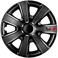 Los mejores  - AUTOSTYLE Black Juego de 4 Tapacubos VR 13 Pulgadas Negro-Look Carbono-Logo